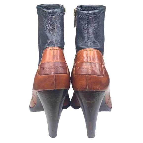 Frye Mikaela Women's Stretch Two Tone Black Brown Ankle Boots Size US 7 - Picture 9 of 13